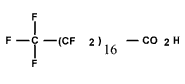 Structural formula of Octa-decanoic acid, penta-triaconta-fluoro- (C18 PFCA)