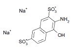 Structure chimique 2,7-Naphthalenedisulfonic acid, 3-amino-4-hydroxy, disodium salt
