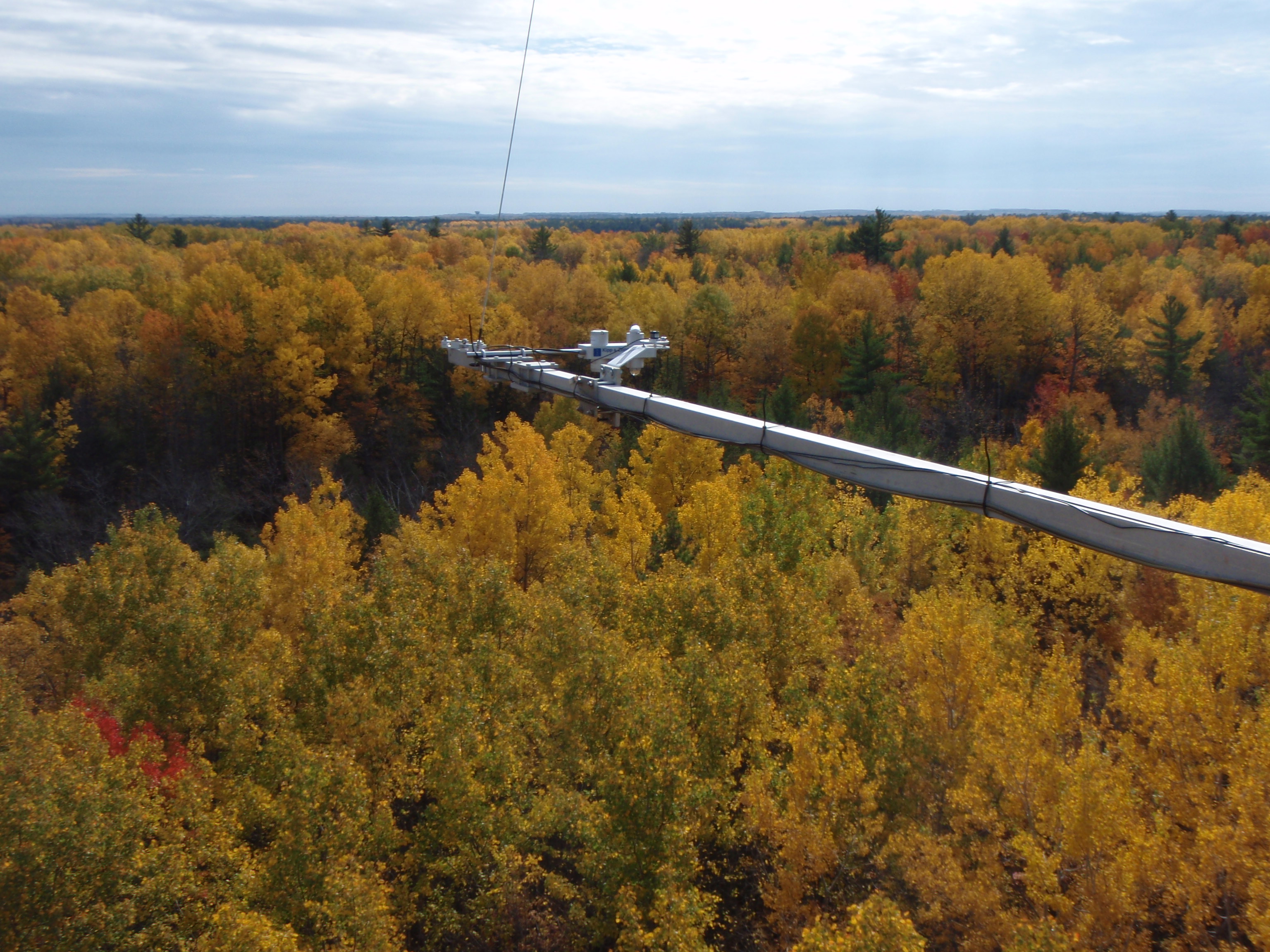 A 4-component radiometer, used to measure solar and thermal radiation above the forest.