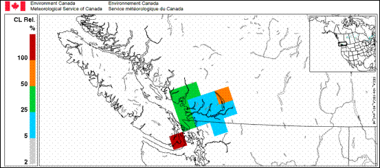 Figure 10.4. Percent Reduction in Excess Sulphur and Nitrogen in South-western British Columbia for the Proposed ECA Compared to Current Ship Emissions. (Adapted from IMO, 2009) (See long description below)