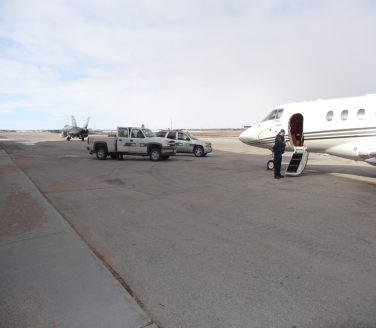 Inspection of private jet at Winnipeg Airport