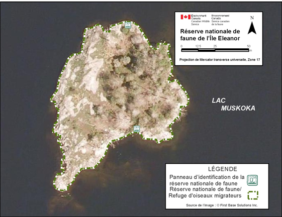 aérienne de la réserve nationale de faune de l'île Eleanor