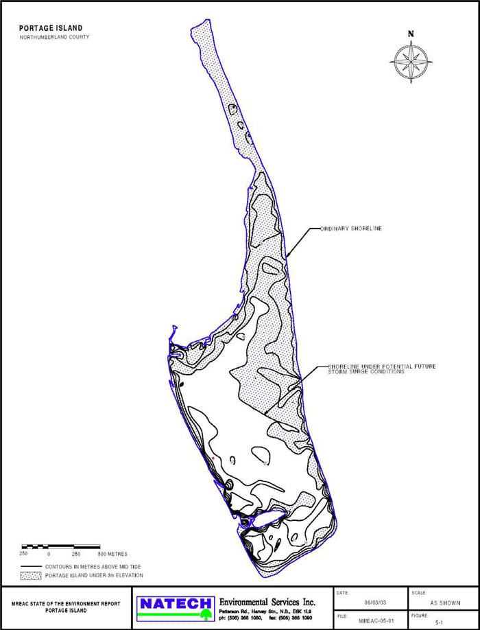 Portage Island NWA under a 3-m storm surge