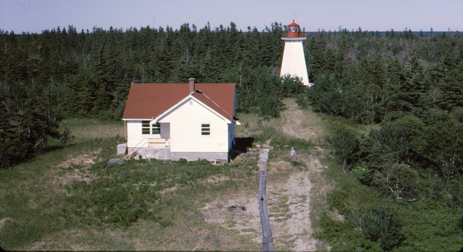 Station de phare sur l’île Portage en 1971
