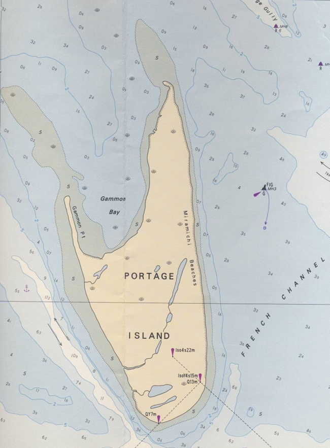 Carte nautique de la réserve nationale de faune de l’Île Portage