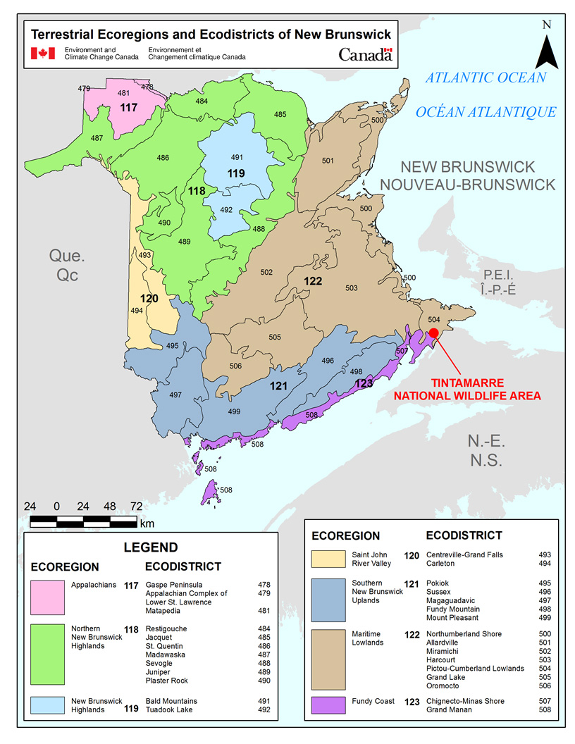 Terrestrial Ecoregions and Ecodistricts of New Brunswick