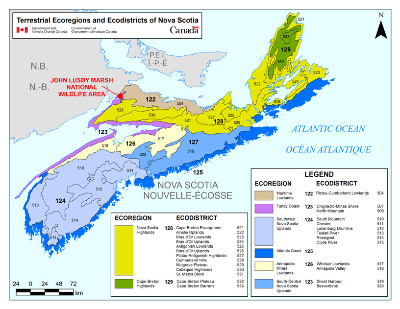 Terrestrial Ecoregions and Ecodistricts of Nova Scotia.