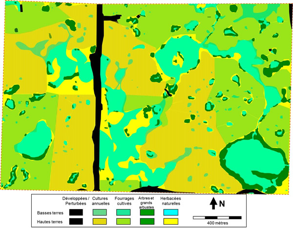 Carte des principaux habitats des hautes terres et basses terres