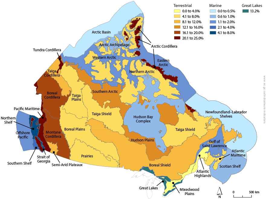 Map of Canadian ecozones, 2015