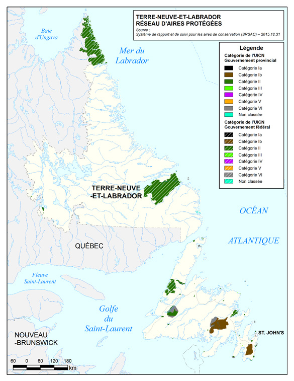 Carte de Terre-Neuve-et-Labrador juridictionnelles