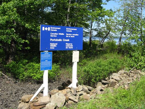 Photo of Entrance and boat landing to Portobello Creek NWA