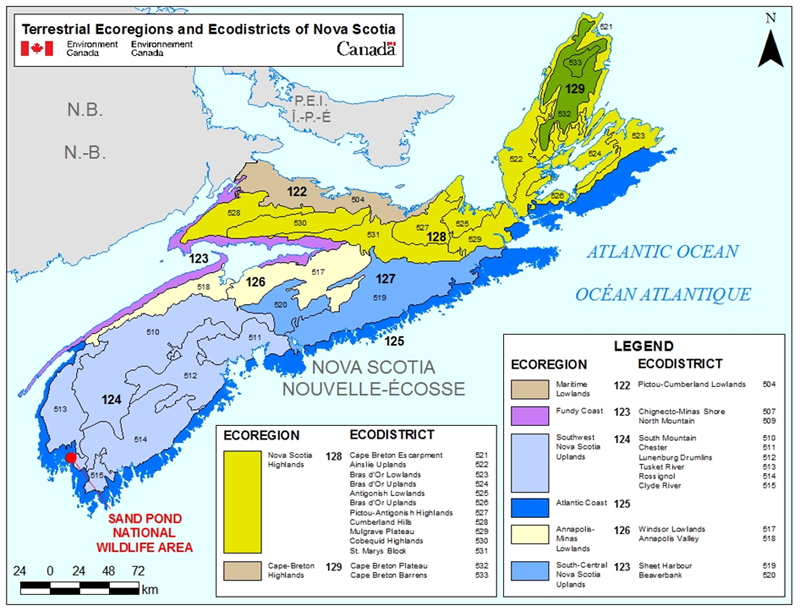 Terrestrial ecoregions and ecodistricts of Nova Scotia