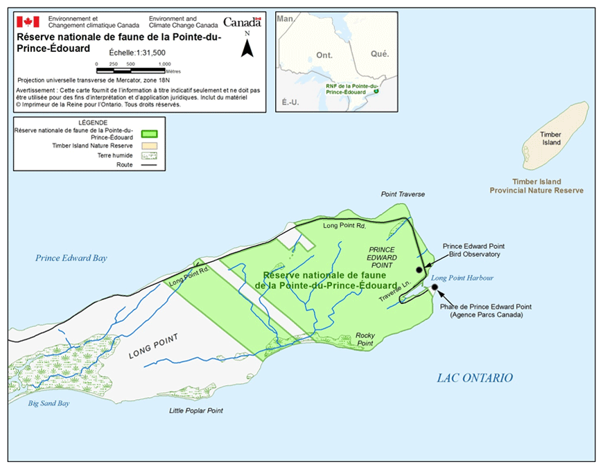 Carte de Pointe du Prince Édouard (voir longue description ci-dessous)