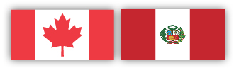 Drapeaux du Canada et Perou