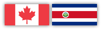 Flags of Canada and Costa Rica