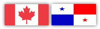 Flags of Canada and Panama