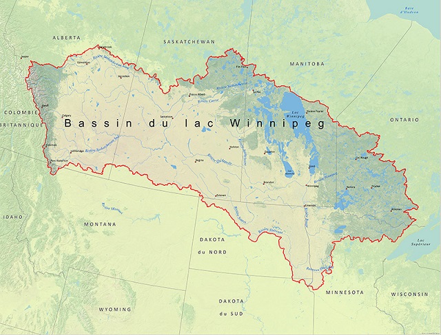 Bassin du lac Winnipeg - Les eaux qui se jettent dans le lac Winnipeg drainent un territoire de près d’un million de kilomètres carrés.