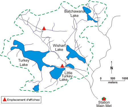 Carte des endroits d'affiche. Les affiches descriptives sont situées sur des panneaux dans le BLT afin de faciliter les visites du domaine et informer les visiteurs