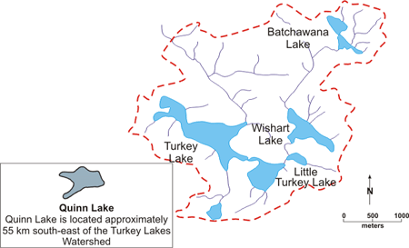 Map of Figure 1: Lakes used in the habitat manipulation experiment.