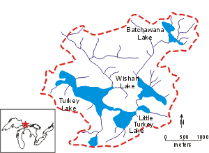 Map of the Location of the Turkey Lakes Watershed