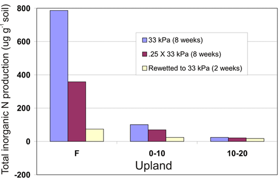 Picture of Figure 1: Inorganic nitrogen production in upland soils.