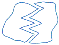 Diagramme d'une fissure dans une couche de glace.