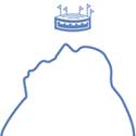 Image de la comparaison de la taille d'un gros iceberg à une arena