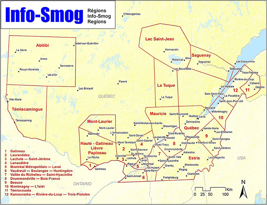 Info-Smog Regions Map