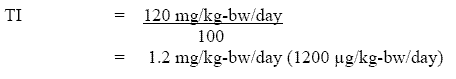 tolerable intake formula