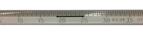 This image shows a minimum thermometer showing the current temperature, of approximately 22.5 degrees.