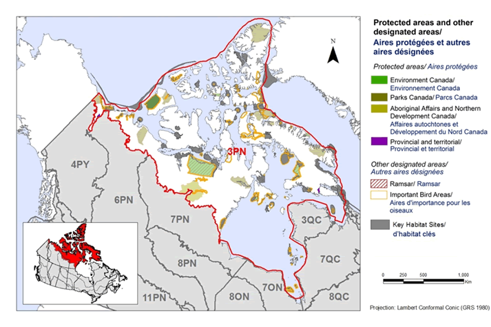 Areas considered by Environment and Climate Change Canada to be Key Habitat Sites for migratory birds
