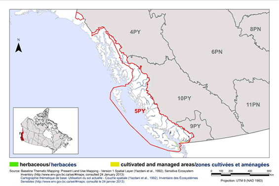 Carte des habitats d'herbacées