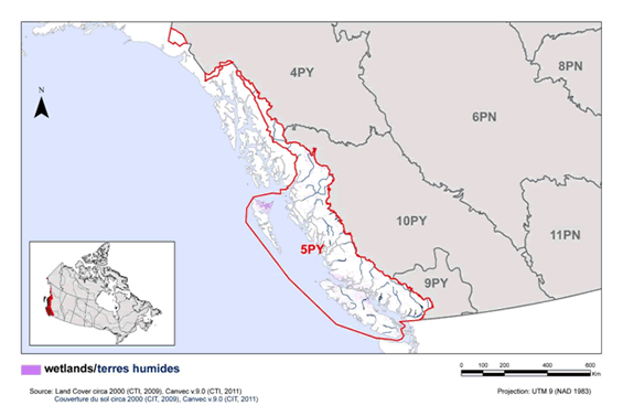 Carte des terres humides