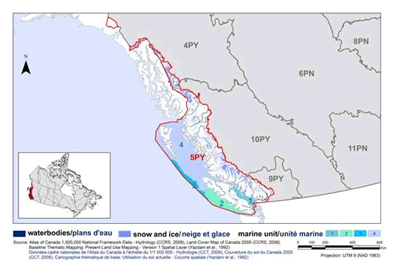 Map of waterbodies