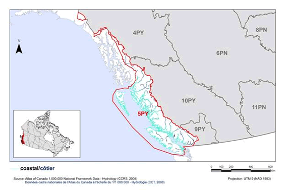 Map of coastal habitat