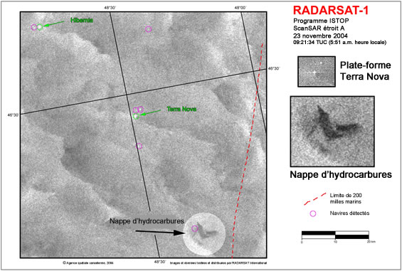 RADARSAT-1 - Plate-forme Terra Nova - Nappe de hydrocarbures