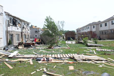 Damaged homes.