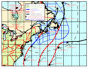 Un échantillon - Suivre carte de tous les ouragans dans la zone canadienne des ouragans réponse centre pour 2010 
