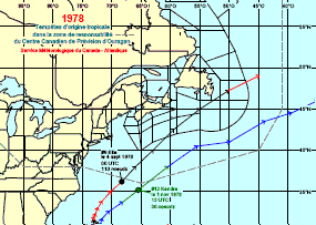 Image de trajectoires de tempêtes en 1978