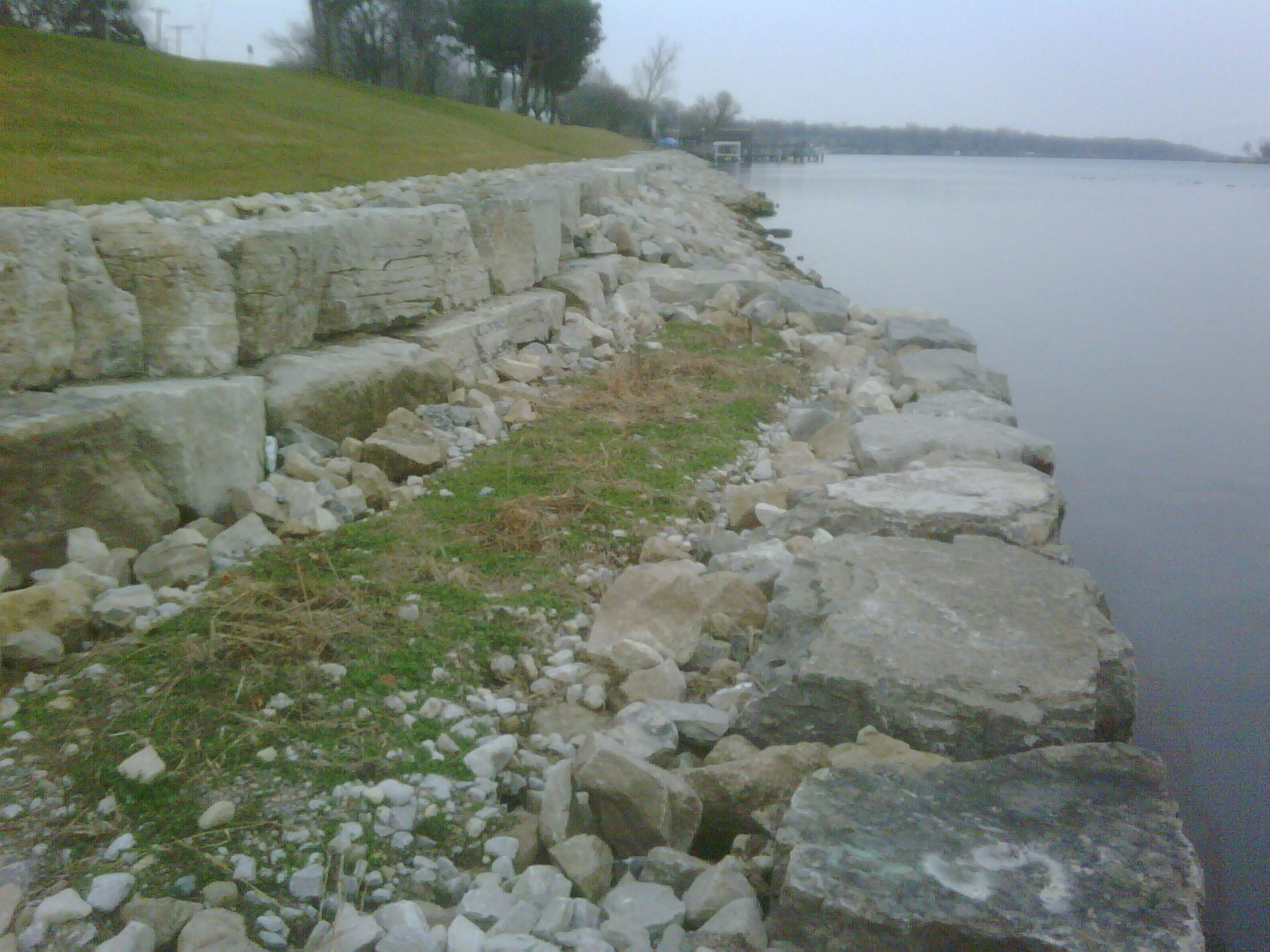 Natural shoreline stabilization on St. Clair River. 