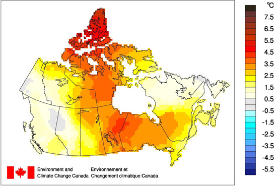 Temperature Departures from the 1961-1990 Average - Autumn 2016