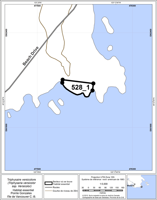 Figure 11. Secteur où se trouve de l’habitat essentiel.