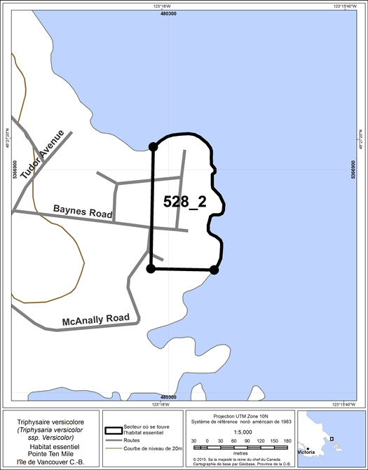 Figure 12. Secteur où se trouve de l’habitat essentiel.