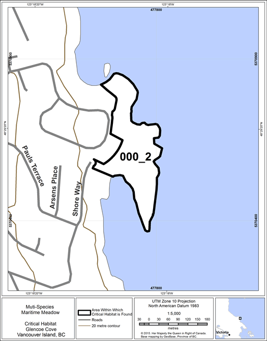 Figure 13: area within which critical habitat is found.