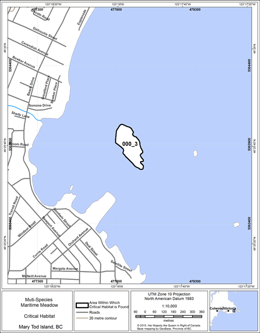 Figure 14: area within which critical habitat is found.