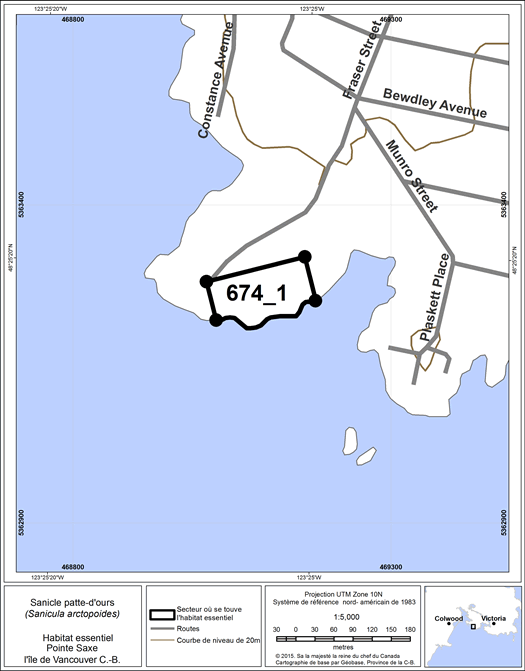 Figure 16. Secteur où se trouve de l’habitat essentiel.
