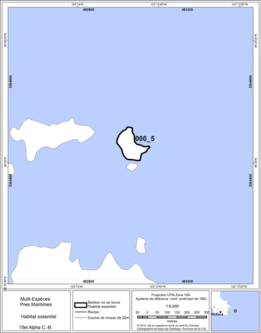 Figure 17. Secteur où se trouve de l’habitat essentiel.