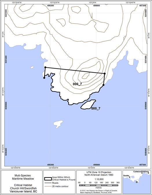Figure 19: area within which critical habitat is found.