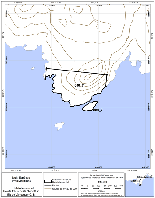Figure 19. Secteur où se trouve de l’habitat essentiel.
