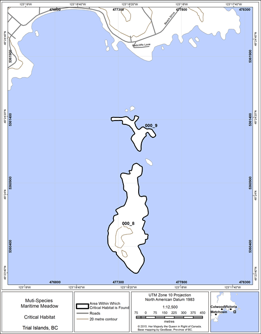 Figure 20: area within which critical habitat is found.